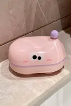 かわいい蓋付きソープディッシュ【排水付き・家庭用・トイレ用・オシャレ収納】