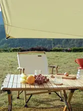 アウトドア折りたたみテーブル【携帯型・ピクニック用・レトロデザイン】（セットアップ対応）