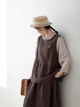 リバーシブルデザインのリネンベスト【レトロ風・秋用・ファッションアイテム】（セットアップ対応）