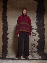 ストライプデザインデニムパンツ【オリジナル・ストレートフィット・快適コットン・カジュアル】