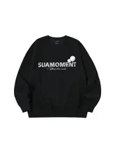 スウェット ユニセックス スクラッチ カメリア刺繍 立体的 オーバーサイズ ルーズ アメリカン風 秋「SuaMoment」