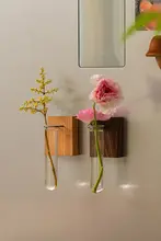 ミニグラス試験管壁掛け花瓶【シンプルデザイン・アートインテリア】