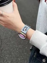 デニム刺繍デザインのスマートウォッチバンド【適用機種：Huawei Watch GT5/6・GT4・Watch4・GT3・高級感あり・レディース用】