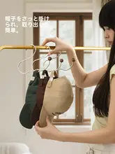 ステンレス製帽子収納ラック【穴あけ不要・多用途・木製デザイン】
