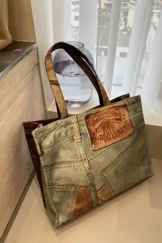 DIESEL【立体/デカロゴ/コットンツイル トートバッグ】ロープハンドル 
