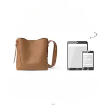 真皮製 バケツ型 ショルダーバッグ【通勤用・大容量・オールマイティ】