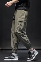 夏用 薄手カーゴパンツ【束脚デザイン・多ポケット・大きいサイズ・アイスシルク素材】