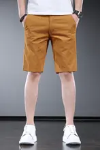 メンズ薄手イエローショートパンツ【カジュアル・5分丈・フィット・夏用】