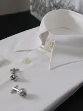 ワイシャツ メンズ モノトーン ブリティッシュ ヴィンテージ タブカラー フレンチカフス スリムフィット 防シワ加工 ビジネス 通勤 オフィスカジュアル デイリー
