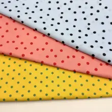 ドット柄 コットン生地【DIY用・バッグや書籍カバーに最適・カラフルな配色】