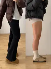 黒のストレッチフレアパンツ【ハイウエスト・スタイルアップ・梨型体型対応・裏地付き】