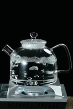 耐熱高硼珪酸ガラス製 直火用ティーポット【大容量1800ml・ガスコンロ対応・フルーツ煮込み可】