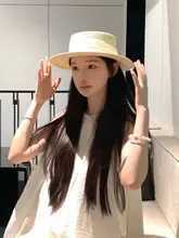 優雅なデザインの編み草帽子【大きなつば・夏用・日差し対策】