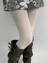 グレーの着圧ストッキング【春秋用・薄手・保温・透け感あり】