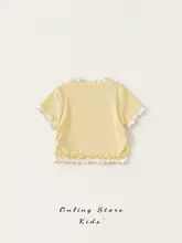 子供用半袖Tシャツ【デザインパッチワーク・フリル付き・夏用】