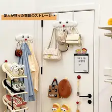 可愛いドア裏フック【穴あけ不要・衣類・バッグ掛け用・収納ラック】