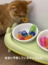 猫用おもちゃ カラフルプラスチック製スプリングキャットボール【耐噛み・子猫向け】