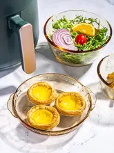 耐熱ガラスボウル 家庭用 透明 蓋付き サラダボウル インスタントラーメンボウル 電子レンジ エアフライヤー スープボウル