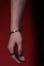 925銀製 手作りペアブレスレット【ヴィンテージ風・ユニセックス・デザインアクセサリー】