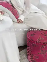フランス風ピンクのベルベットスツール【大サイズ・ソファ用・豪華】
