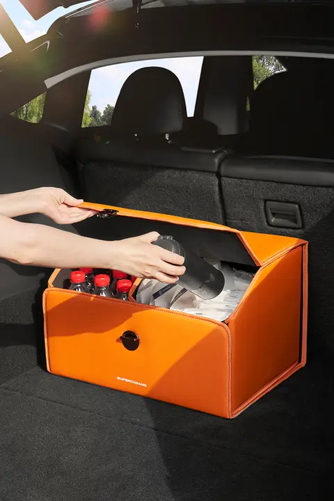 Alcantara製 車用トランク収納ボックス【整理用・車内収納・収納グッズ】