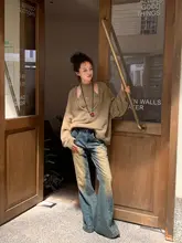 パール風の柔らかニットセーター【秋冬用・ルーズフィット・スタイル】