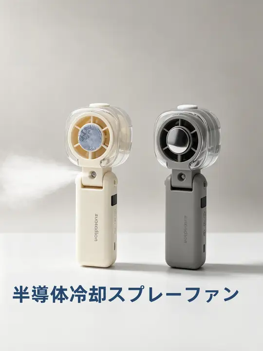 携帯型半導体冷却ミストファン【長時間バッテリー・コンパクトデザイン】