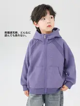 子供用カジュアルフード付きジャケット【秋用・運動向け・オープンフロント】
