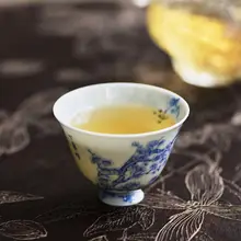 青花柄 手作り高級景德鎮茶杯【個人用・十方雨後デザイン】