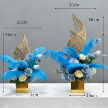 高級感漂う羽毛デスクフラワー【リアルな造花・ホテルやバー、誕生日パーティに最適】