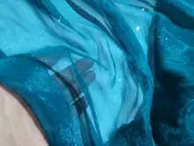 柔らかくて漂う質感の星空デザインのシャンタン生地【銀色のラメ付き・漢服用】