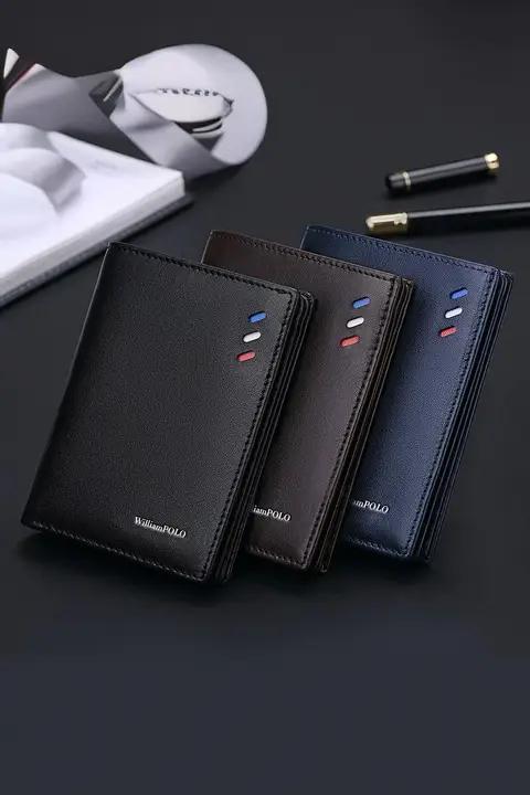 極上の柔らかさ！メンズ短財布【薄型・本革・カードケース付き】