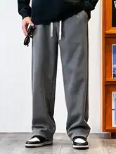 スウェットパンツ メンズ ニット ウォッシュ加工 ヴィンテージ ストレート ルーズ 秋 ストリート
