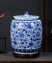 米缶 米タンク 油缶 お茶収納容器 家庭用 陶器 防湿 密閉 蓋付き 20/50斤装