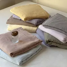 シンプルデザインの全棉二重ガーゼマットレスプロテクター【柔らかく防塵】