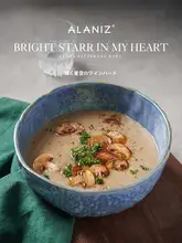 石纹デザインの大容量米飯碗【陶器製・家庭用・スープおよびラーメン用】
