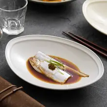 オーバル蒸し魚プレート【創意的な和風デザイン・サラダや料理用】