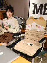 冬用 厚手オフィス用ヒーティングチェアクッション【一体型・背もたれ付き・快適】