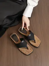 フレンチスタイルのヒール付きサンダル【厚底・柔らかい底・女性用】