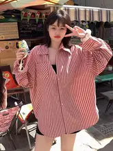 ビーチスタイルのブルーストライプUVカットシャツ【薄手・フィット・夏用・軽やか】