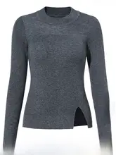 羊毛製 女性用フィットニットトップス【上品なデザイン・スリット入り】