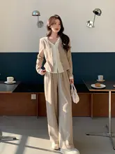 カーディガン風トップスとパンツ【春秋用・スタイル・上質感・セットアップ対応】