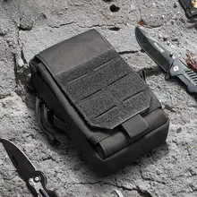 1000Dアウトドアスポーツ用7インチ携帯電話ポーチ【MOLLEタクティカルハンギングバッグ・EDC財布・タバコケース付き】