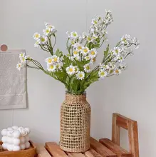 ガラス草編み花瓶【和風・ドライフラワー用・インテリア装飾】