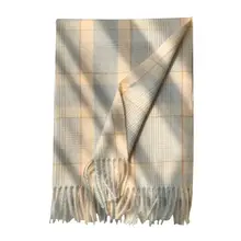 冬用の柔らかいモカグリーンのアクリルスカーフ【保温・ロング・2way】（セットアップ対応）