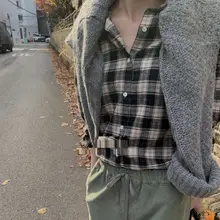チェック柄重ね着シャツ【デザイン性・女性用・アウター】