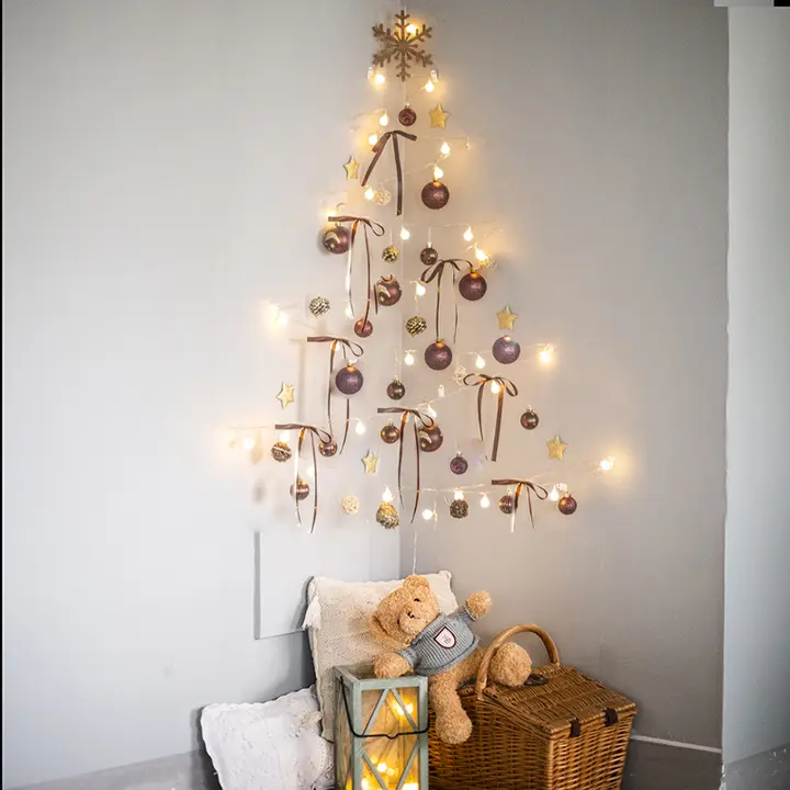 クリスマスツリー型照明【LED・飾りボール・星型・寝室や店舗の装飾用】