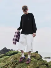 愛らしいバルーンと犬のデザイン！ニット長袖Tシャツ【ユニセックス・無地】
