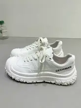 真皮厚底スニーカー【女性用・カジュアル・通気性・シンプルデザイン】