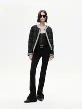 ビンテージ風 中低腰フレアジーンズ【ブラック・デニム・極上の柔らかさ】（セットアップ対応）